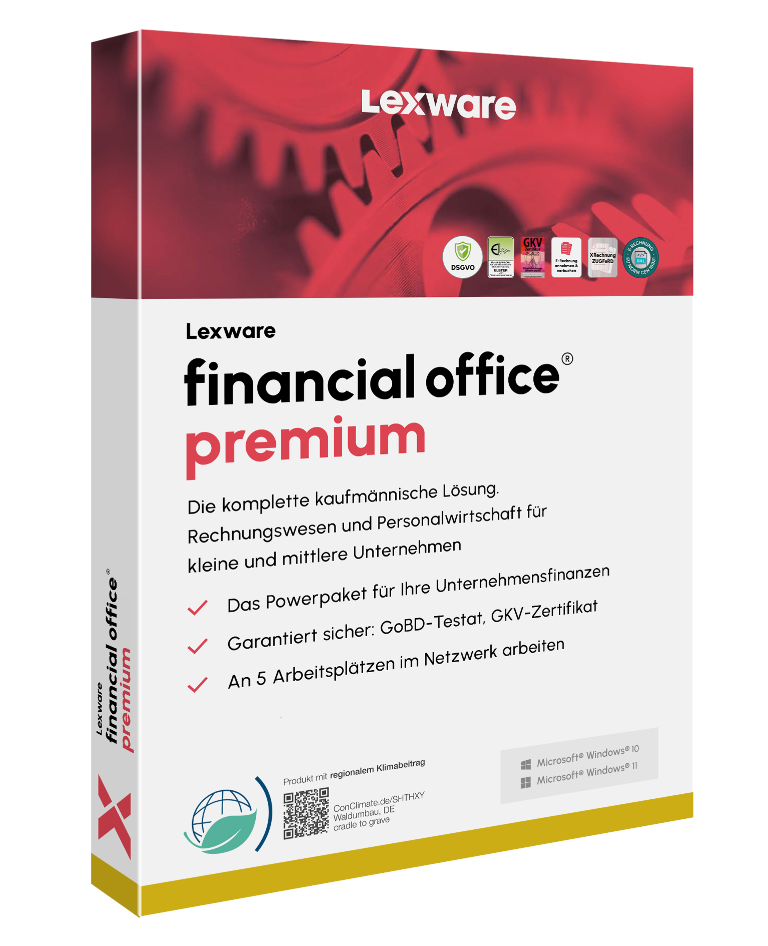 Produktbox von Lexware financial office premium für kaufmännische Unternehmensverwaltung