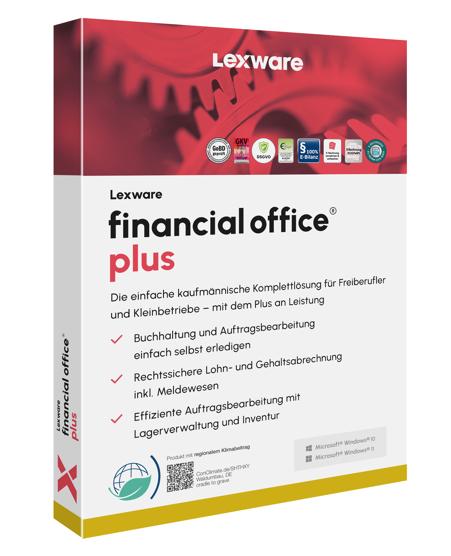 Produktbox von Lexware financial office plus für kaufmännische Unternehmensverwaltung