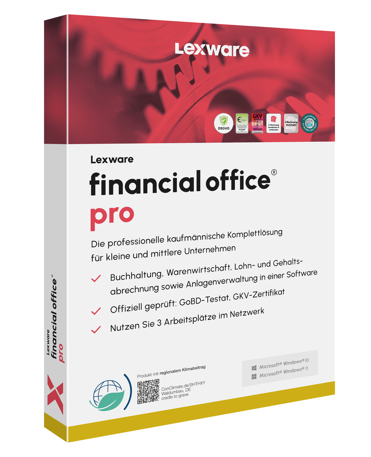 Produktbox von Lexware financial office pro für kaufmännische Unternehmensverwaltung