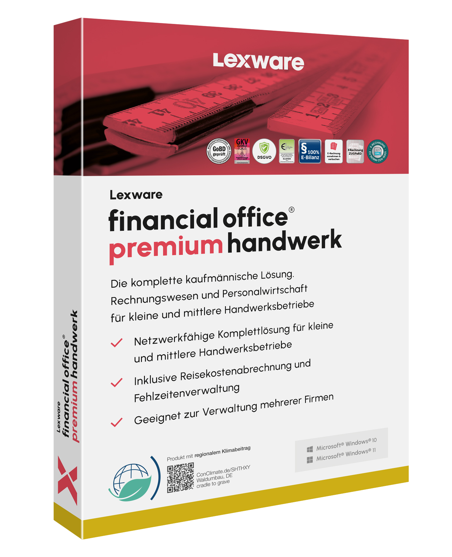 Produktbox von Lexware financial office premium handwerk für kaufmännische Verwaltung im Handwerk